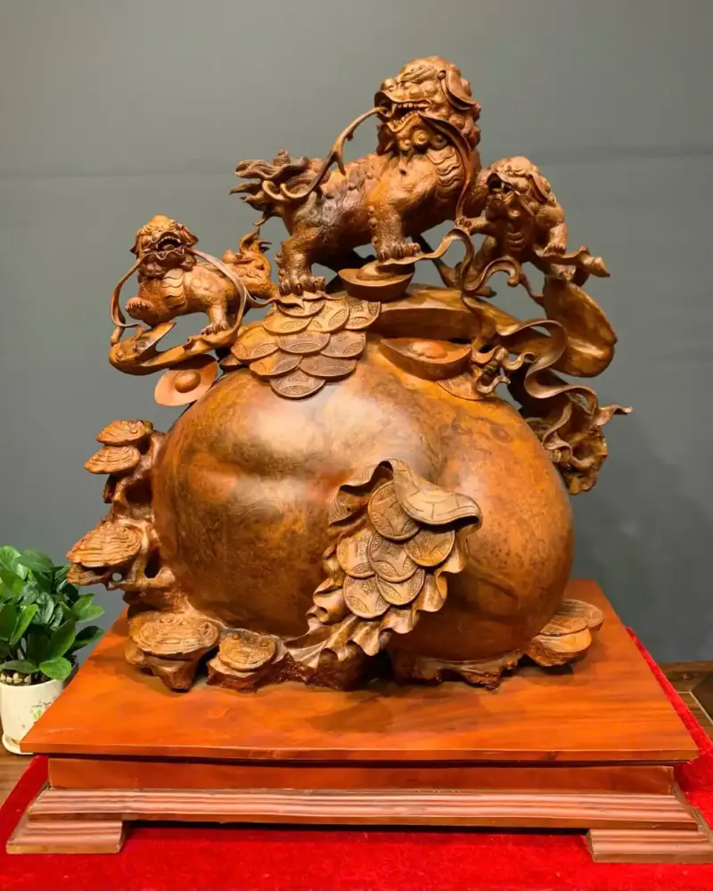 tam-nghe-chan-bao-tien-go-nu-huong-G5438-1 Tượng Tam Nghê Chấn Bao Tiền Gỗ Nu Hương Ta Liền Khối G5438