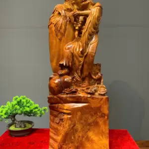 te-cong-hoa-thuong-go-huong-ta-G5450-1 Tượng Tế Công Hòa Thượng Gỗ Hương Ta Điểm Chun Sụn Liền Khối G5450
