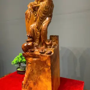 te-cong-hoa-thuong-go-huong-ta-G5450-3 Tượng Tế Công Hòa Thượng Gỗ Hương Ta Điểm Chun Sụn Liền Khối G5450