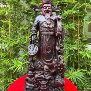 than-tai-go-chiu-liulk-G5966-1 Tượng Thần Tài Gỗ Chiu Liu Liền Khối G5966
