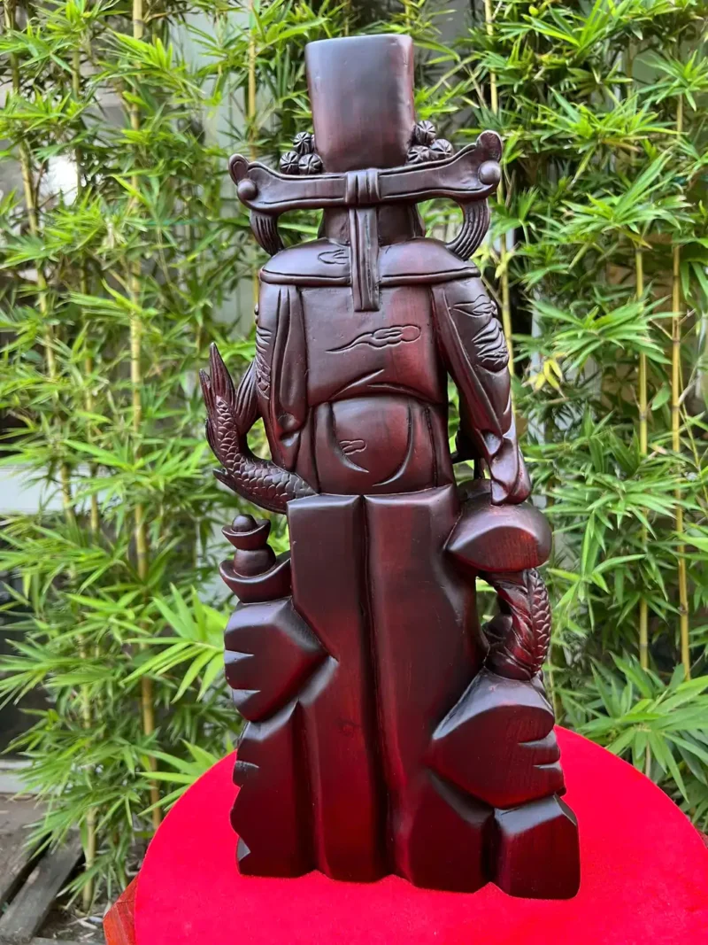 than-tai-go-chiu-liulk-G5966-2 Tượng Thần Tài Gỗ Chiu Liu Liền Khối G5966