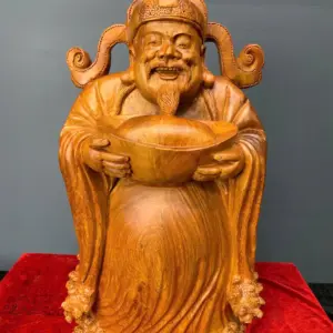 than-tai-go-huong-ta-G5787-1 Tượng Thần Tài Gỗ Hương Ta Liền Khối G5787
