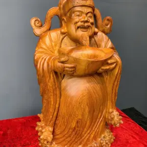 than-tai-go-huong-ta-G5787-3 Tượng Thần Tài Gỗ Hương Ta Liền Khối G5787