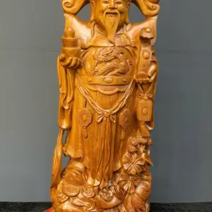 than-tai-go-ngoc-am-G5487-1 Tượng Thần Tài Gỗ Ngọc Am Liền Khối G5487