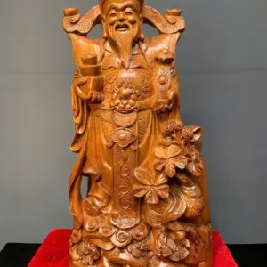 than-tai-go-ngoc-am-G5566-1 Tượng Thần Tài Gỗ Ngọc Am Liền Khối G5566