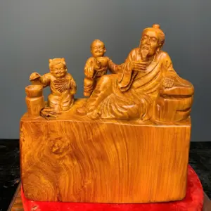 than-tra-go-huong-ta-G5444-1 Tượng Thần Trà Gỗ Hương Ta Liền Khối G5444