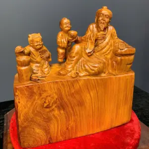 than-tra-go-huong-ta-G5444-2 Tượng Thần Trà Gỗ Hương Ta Liền Khối G5444