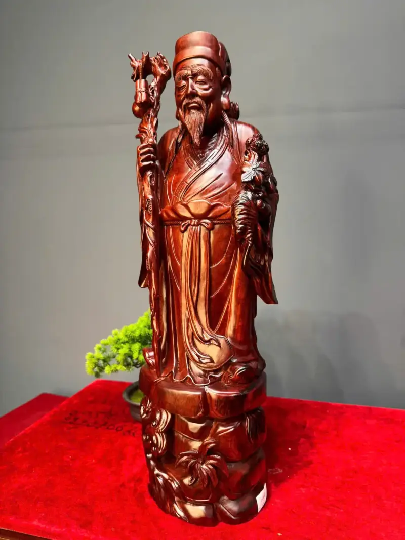 than-y-hoa-a-go-tu-an-G5445-2 Tượng Thần Y Hoa Đà Gỗ Tử Đàn Liền Khối G5445