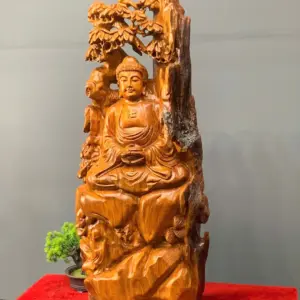 thanh-tam-bai-phat-go-huong-ta-G5442-2 Tượng Thành Tâm Bái Phật Gỗ Hương Ta Liền Khối G5442