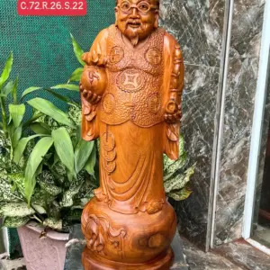 thuong-gia-go-G5785-1 Tượng Thương Gia Gỗ Bách Xanh Hàng Kỹ Nét Liền Khối G5785