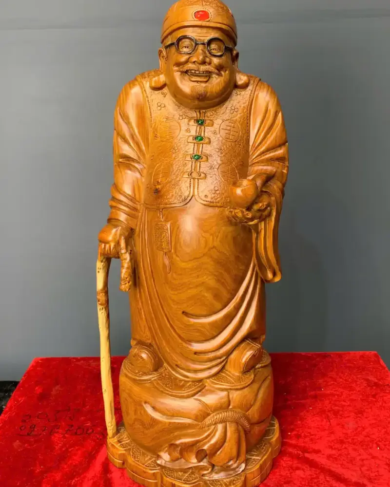 thuong-gia-tai-loc-go-huong-ta-G5786-1 Tượng Thương Gia Tài Lộc Gỗ Hương Ta Liền Khối G5786