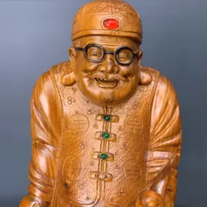 thuong-gia-tai-loc-go-huong-ta-G5786-2 Tượng Thương Gia Tài Lộc Gỗ Hương Ta Liền Khối G5786