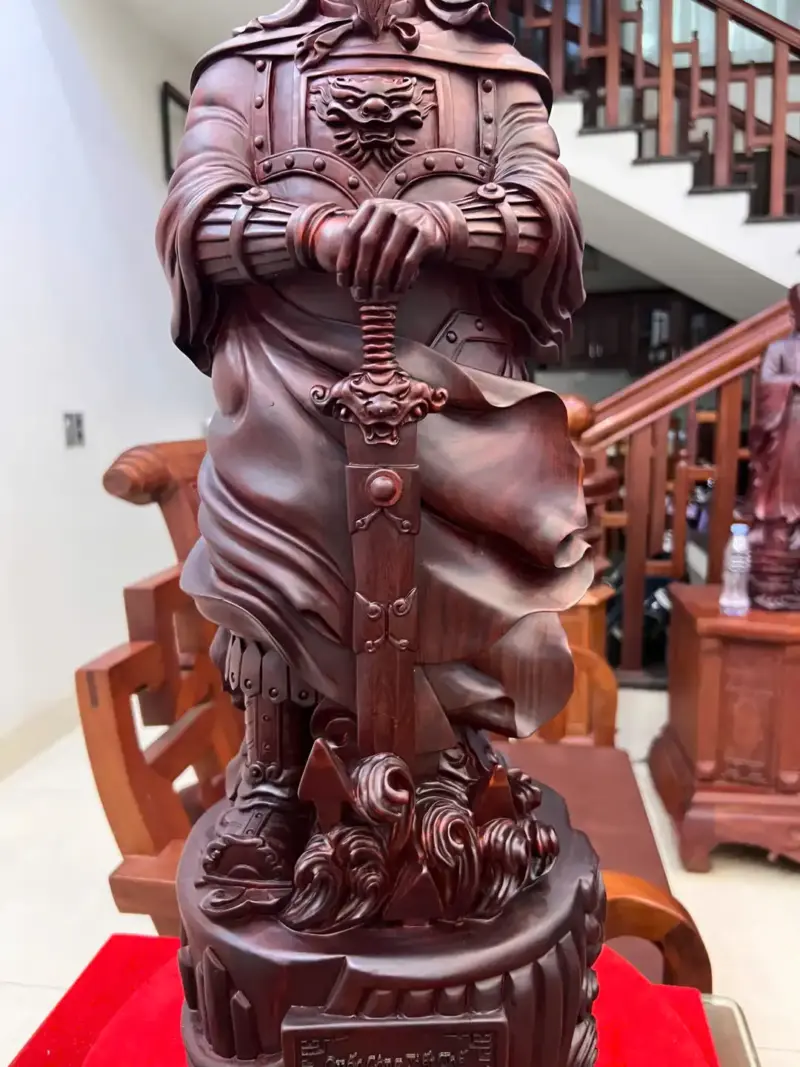 Tượng Trần Quốc Tuấn Tử Đàn Liền Khối G5068