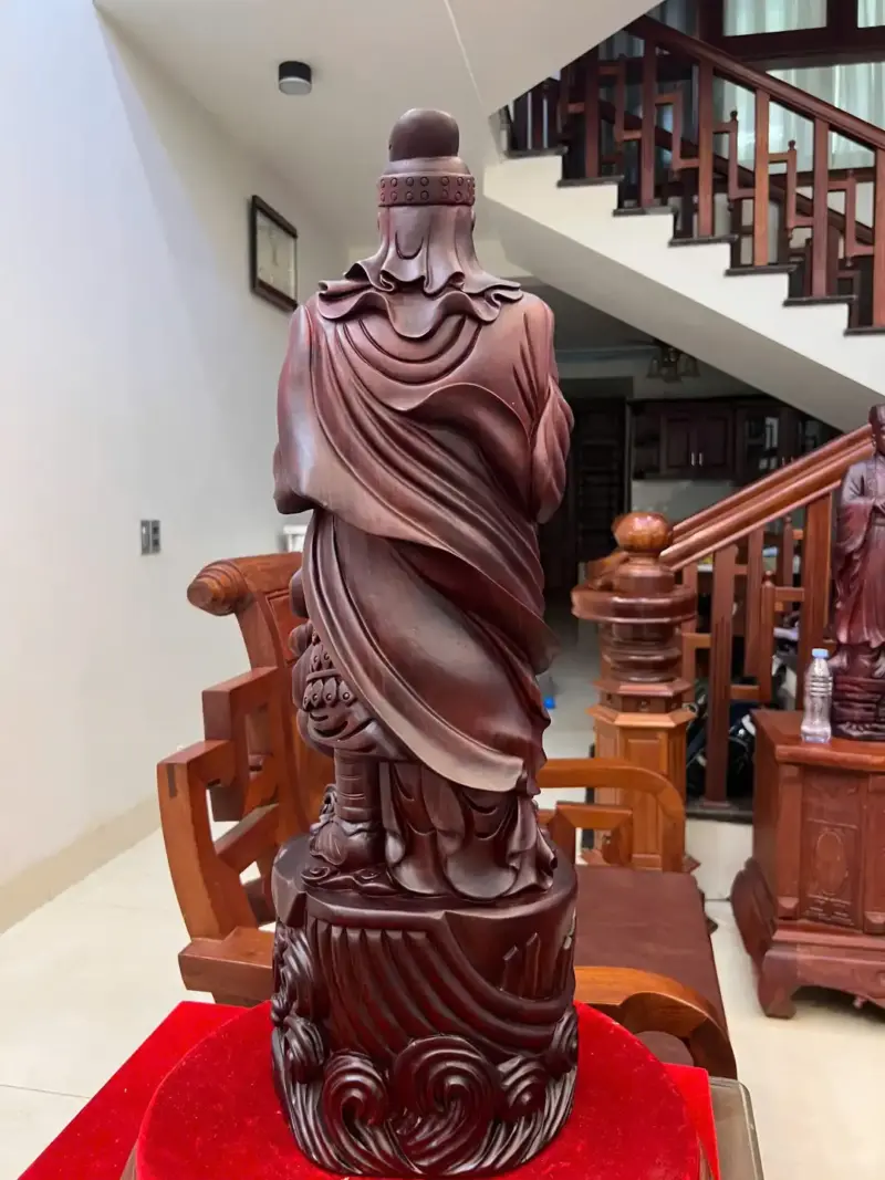 Tượng Trần Quốc Tuấn Tử Đàn Liền Khối G5068