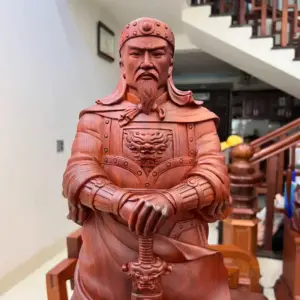 tran-quoc-tuan-G5477-3 Tượng Trần Quốc Tuấn Chống Kiếm Gỗ Tử Đàn Liền Khối G5477