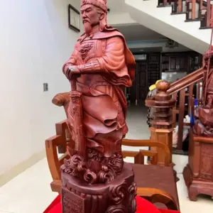 tran-quoc-tuan-G5477-4 Tượng Trần Quốc Tuấn Chống Kiếm Gỗ Tử Đàn Liền Khối G5477