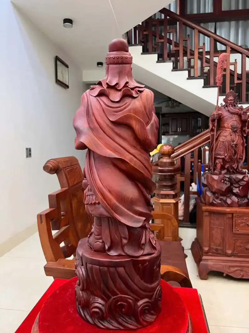 tran-quoc-tuan-G5477-6 Tượng Trần Quốc Tuấn Chống Kiếm Gỗ Tử Đàn Liền Khối G5477