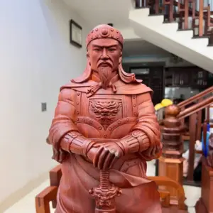 tran-quoc-tuan-G5477-7 Tượng Trần Quốc Tuấn Chống Kiếm Gỗ Tử Đàn Liền Khối G5477