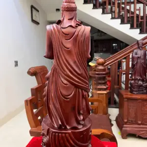 tran-quoc-tuan-G5579-8_1 Tượng Trần Quốc Tuấn Chống Kiếm Gỗ Tử Đàn Liền Khối Đục Kỹ Nét G5579