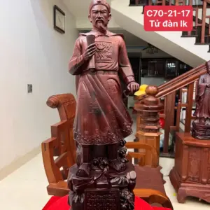 tran-quoc-tuan-G5581-1 Tượng Trần Quốc Tuấn Gỗ Tử Đàn Liền Khối G5581