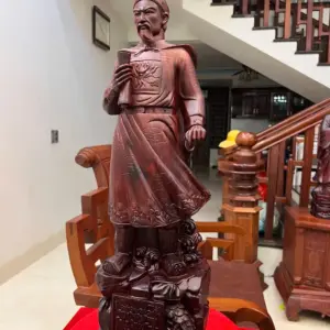 tran-quoc-tuan-G5581-2 Tượng Trần Quốc Tuấn Gỗ Tử Đàn Liền Khối G5581