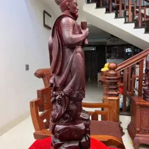 tran-quoc-tuan-G5581-3 Tượng Trần Quốc Tuấn Gỗ Tử Đàn Liền Khối G5581
