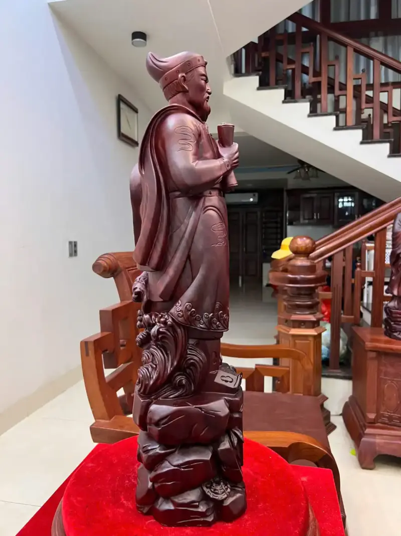tran-quoc-tuan-G5581-3 Tượng Trần Quốc Tuấn Gỗ Tử Đàn Liền Khối G5581