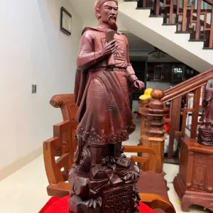 tran-quoc-tuan-G5581-4 Tượng Trần Quốc Tuấn Gỗ Tử Đàn Liền Khối G5581