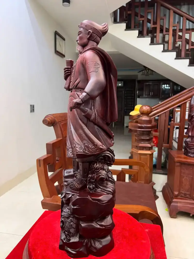 tran-quoc-tuan-G5581-5 Tượng Trần Quốc Tuấn Gỗ Tử Đàn Liền Khối G5581