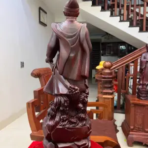 tran-quoc-tuan-G5581-6 Tượng Trần Quốc Tuấn Gỗ Tử Đàn Liền Khối G5581