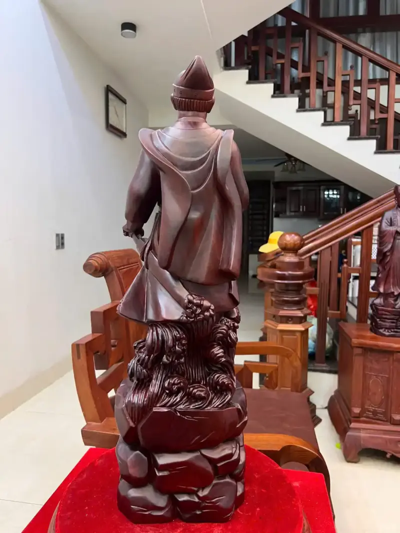 tran-quoc-tuan-G5581-6 Tượng Trần Quốc Tuấn Gỗ Tử Đàn Liền Khối G5581