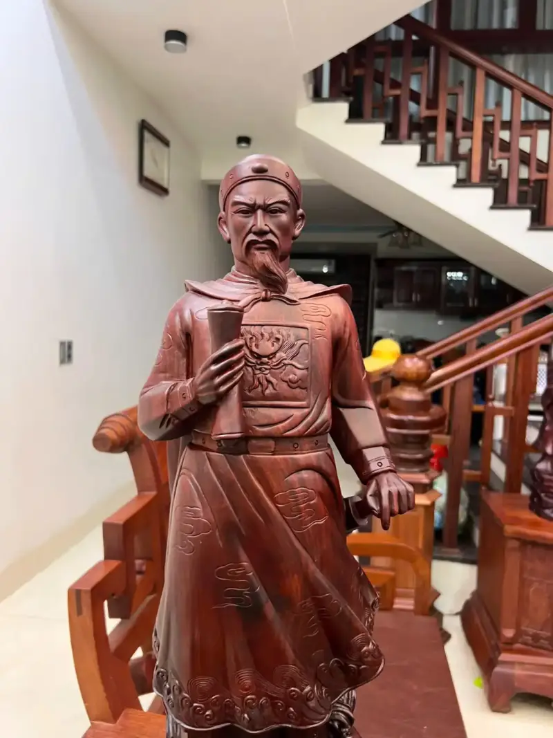tran-quoc-tuan-G5581-7 Tượng Trần Quốc Tuấn Gỗ Tử Đàn Liền Khối G5581