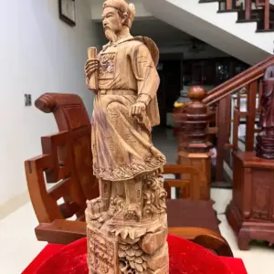 tran-quoc-tuan-G5590-3 Tượng Trần Quốc Tuấn Gỗ Sưa Bắc Vân Tím Có Sơn G5590