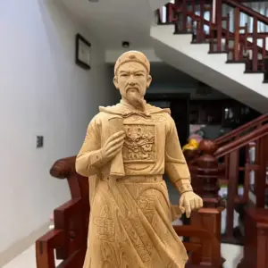 tran-quoc-tuan-G5789-6 Tượng Trần Quốc Tuấn Gỗ Ngọc Am Liền Khối Có Sơn G5789