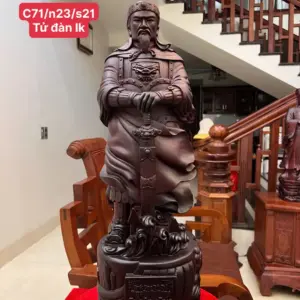 tran-quoc-tuan-G5811-1 Tượng Trần Quốc Tuấn Gỗ Tử Đàn Liền Khối G5811