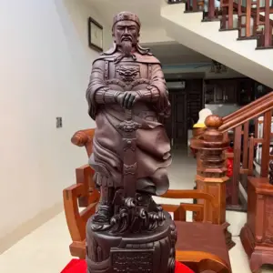 tran-quoc-tuan-G5811-2 Tượng Trần Quốc Tuấn Gỗ Tử Đàn Liền Khối G5811