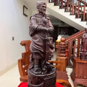 tran-quoc-tuan-G5811-3 Tượng Trần Quốc Tuấn Gỗ Tử Đàn Liền Khối G5811