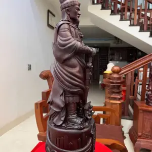 tran-quoc-tuan-G5811-4 Tượng Trần Quốc Tuấn Gỗ Tử Đàn Liền Khối G5811