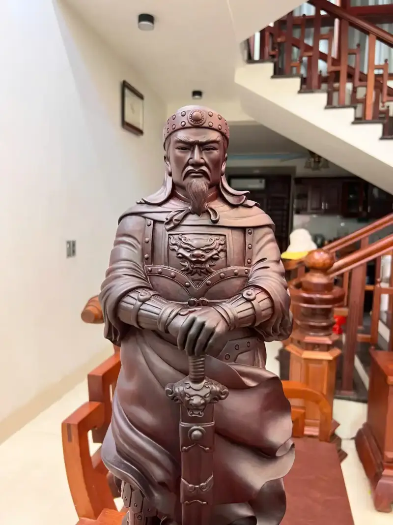 tran-quoc-tuan-G5811-7 Tượng Trần Quốc Tuấn Gỗ Tử Đàn Liền Khối G5811