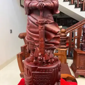 tran-quoc-tuan-G5812-4 Tượng Trần Quốc Tuấn Gỗ Tử Đàn Liền Đẹp G5812