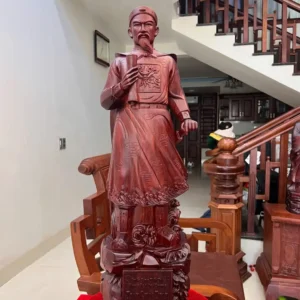 tran-quoc-tuan-G5844-2 Tượng Trần Quốc Tuấn Gỗ Tử Đàn Liền Khối G5844