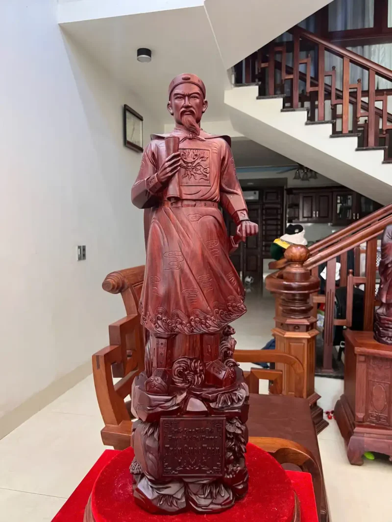tran-quoc-tuan-G5844-2 Tượng Trần Quốc Tuấn Gỗ Tử Đàn Liền Khối G5844
