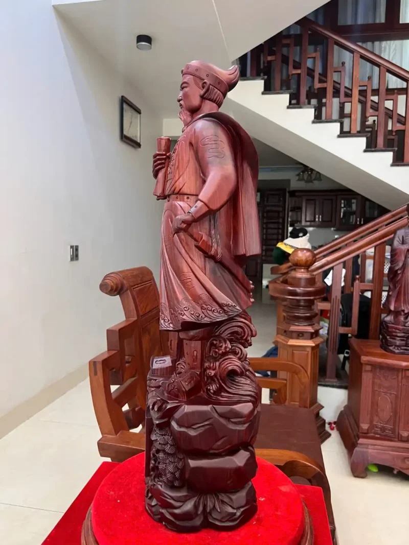 tran-quoc-tuan-G5844-3 Tượng Trần Quốc Tuấn Gỗ Tử Đàn Liền Khối G5844