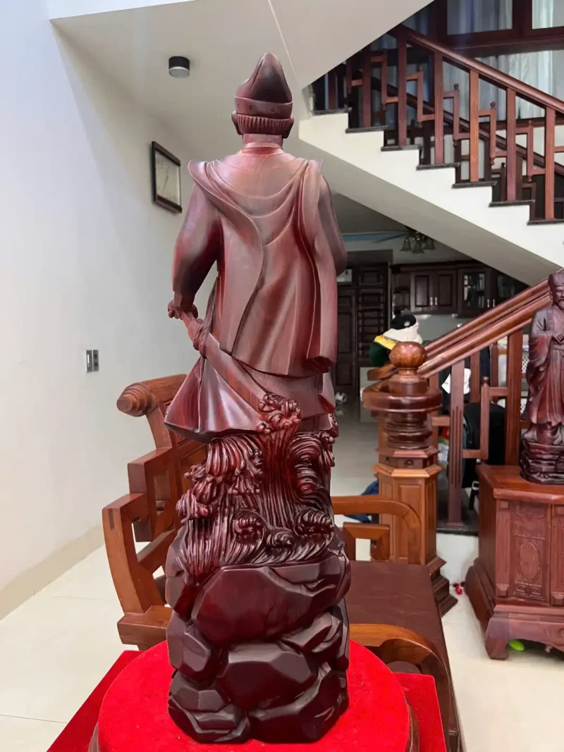 tran-quoc-tuan-G5844-4 Tượng Trần Quốc Tuấn Gỗ Tử Đàn Liền Khối G5844