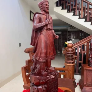 tran-quoc-tuan-G5844-5 Tượng Trần Quốc Tuấn Gỗ Tử Đàn Liền Khối G5844
