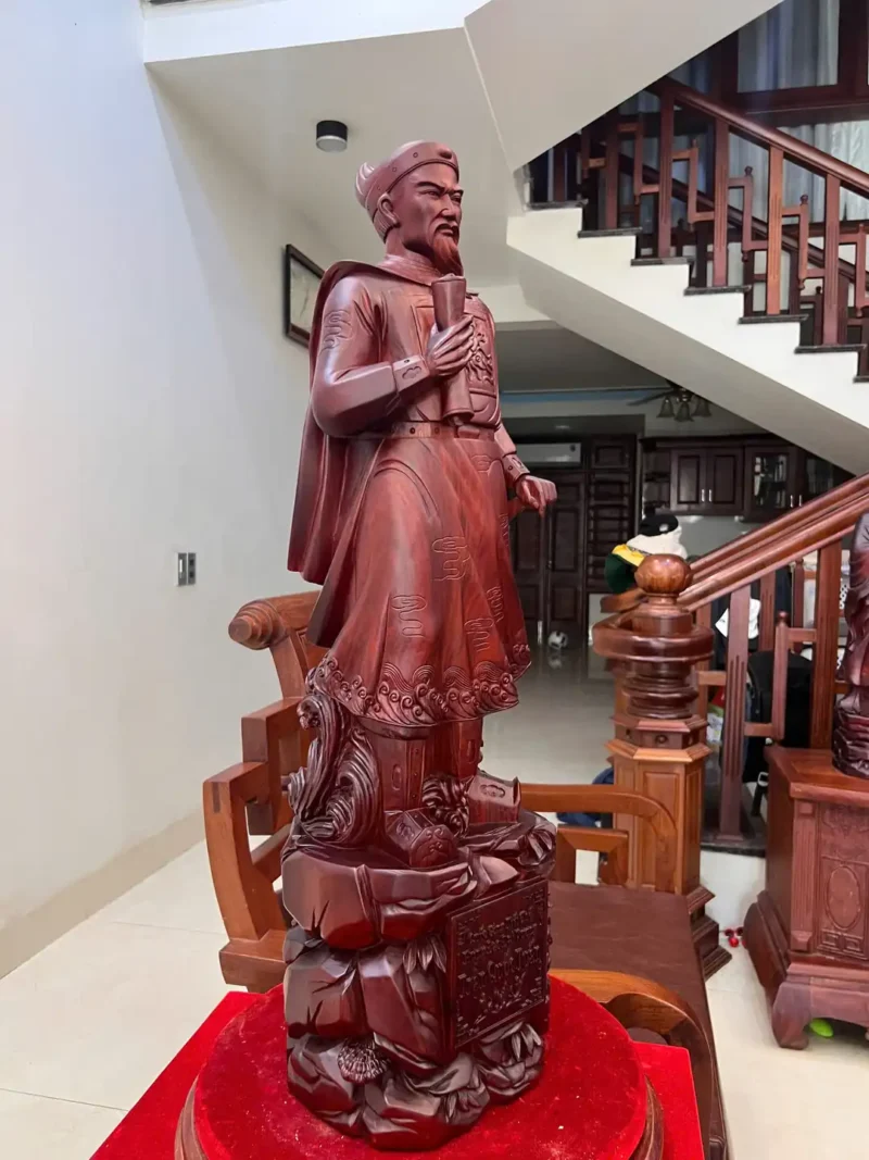 tran-quoc-tuan-G5844-5 Tượng Trần Quốc Tuấn Gỗ Tử Đàn Liền Khối G5844