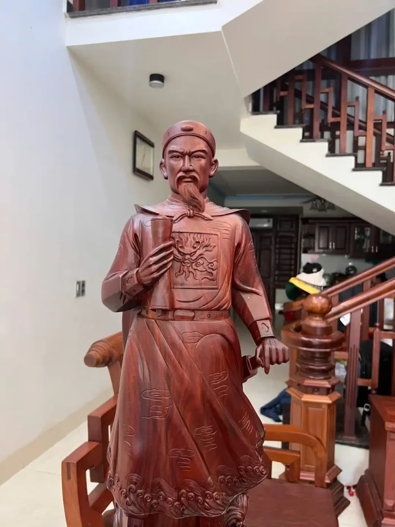 tran-quoc-tuan-G5844-7 Tượng Trần Quốc Tuấn Gỗ Tử Đàn Liền Khối G5844