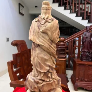 tran-quoc-tuan-G5893-6 Tượng Trần Quốc Tuấn Chống Kiếm Gỗ Sưa Bắc Liền Khối Đế Tự Nhiên To Mộc Đẹp Có Sơn G5893