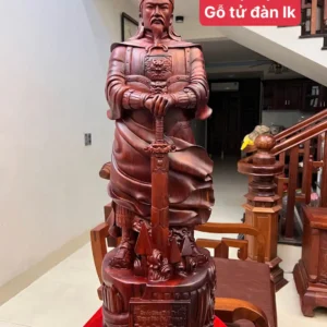 tran-quoc-tuan-G5920-1 Tượng Trần Quốc Tuấn Gỗ Tử Đàn Liền Khối G5920