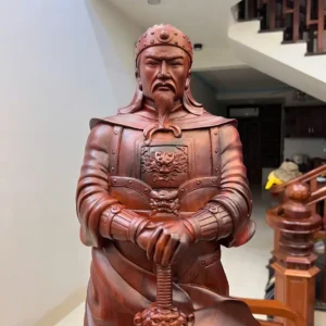 tran-quoc-tuan-G5920-3 Tượng Trần Quốc Tuấn Gỗ Tử Đàn Liền Khối G5920